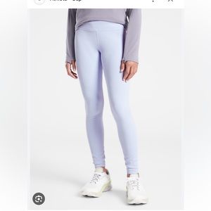 Athleta Girl brand ribbed light blue leggings